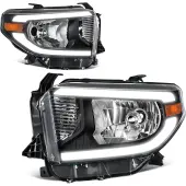 YITAMOTOR® LED 2014-2021 Toyota Tundra Headlights Assembly (Halogen Models Only) Black Housing