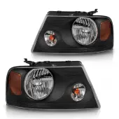 YITAMOTOR® Pair Headlight Assembly for 2004-2008 Ford F150/2006-2008 Lincoln Mark LT Headlight Black Housing Clear Lens