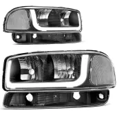 YITAMOTOR® LED DRL 1999 -2006 GMC Sierra 1500 2500, 2001-2006 Yukon XL Headlights Assembly