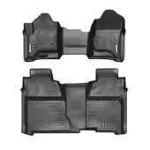 Floor Mats For 14-18 Silverado/Sierra 1500,15-19 2500HD/3500HD Crew Cab,with 1st Row Bench Seat