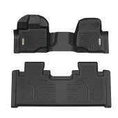 YITAMOTOR® 2015-2025 Ford F-150 Super Cab/Extended Cab Floor Mats with 1st Row Bench Seats & 2nd Row Floor Liner Set, All-Weather Protection