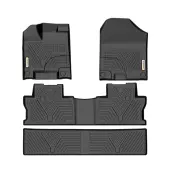 YITAMOTOR® 17-25 Honda Ridgeline Crew Cab Floor Mats Cargo Liner, Custom-Fit Black TPE 1st, 2nd & 3rd Row All-Weather Protection