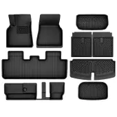 Floor Mats for Tesla Model Y 2020-2024 7-Seat, All Weather Protection Car Mats TPE Cargo Liner Floor Mats and Cargo Trunk Mats Accessories Full Comple