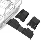 OEDRO Floor Mats Compatible for 2023-2025 Chevy Colorado Crew Cab/GMC Canyon Crew Cab, TPE All-Weather Guard Includes 1st and 2nd Row Liners Mat