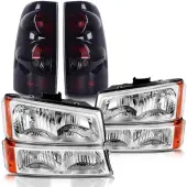 YITAMOTOR® 2003-2006 Chevy Silverado/2007 Chevrolet Silverado Classic Headlight Assembly and Tail Lights Combo Set