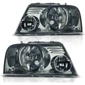 YITAMOTOR® 2004-2008 Ford F-150 OE Headlights Assembly Headlamp Chrome Housing Smoke Lens