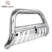YITAMOTOR® 2005-2015 Toyota Tacoma Bull Bar Front Bumper Stainless Brush Push Grill Guard