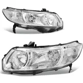 YITAMOTOR® 2006-2011 Honda Civic 2-door Coupe OE Headlight Assembly Headlamps Clear Park Lens
