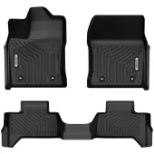 OEDRO® Floor Mats for 2022-2025 Toyota Tundra Double Cab, TPE All Weather Guard Front & Rear Full Set Liners