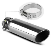 YITAMOTOR® 3 Inch Inlet Exhaust Tip Chrome Polished Stainless Steel Exhaust Tailpipe Tip, Bolt on / Clamp On Design