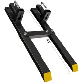 YITAMOTOR® 43"" Clamp on Pallet Forks 1500LBS with Adjustable Stabilizer Bar