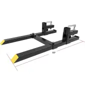 YITAMOTOR® 4000lbs Clamp on 60"" Pallet Forks with Adjustable Stabilizer Bar