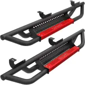 OEDRO 6"" Running Boards for 2007-2018 Jeep Wrangler JK 2 Door, Black Red Powder Coated Nerf Bar