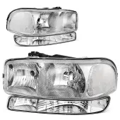 YITAMOTOR® 1999-2006 GMC Sierra Yukon Headlight Assembly Chrome Clear