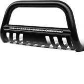 YITAMOTOR® Black Bull Bar for 04-23 Ford F-150 3"" Tubing Front Grille Brush Push Bumper Guard with Led Lights