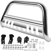 YITAMOTOR® Bull Bar Chrome for 04-23 Ford F150, 03-17 Expedition Stainless 3'' Push Front Bumper Grille Guard