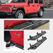 OEDRO Running Boards for 2018-2025 Jeep Wrangler JL & Unlimited 4-Door | Textured Black Side Step Rails Nerf Bars