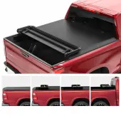 OEDRO 6.6FT Soft Quad Fold Tonneau Cover for 2019-2025 Chevy Silverado/GMC Sierra 1500 Without Multi-Flex Tailgate(Not for Legacy/Limited/2500 3500hd)