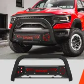 Bull Bar for 2016-2022 Toyota Tacoma w/Red and Black Skid Plate Light Mount