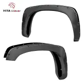 YITAMOTOR® Fender Flares Kit Compatible for 1999-2006 Chevy Silverado GMC Sierra (Incl. 2007 Classic Models), Textured Matte Black Finish Front Rear W