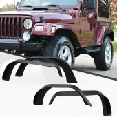 OEDRO 4 PCS Front & Rear Fender Flares for 1987-1996 Jeep Wrangler YJ