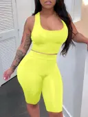 LW Bodycon Crop Top Shorts Set