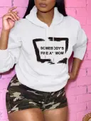 LW Letter Print Kangaroo Pocket Oversized Hoodie