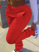 LW Plus Size Mid Waist Drawstring Stacked Sweatpants 2X