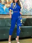 LW BASICS Floral Regular Two-piece Pants Set