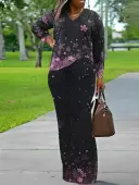 LW BASICS Plus Size Mixed Print Regular Two-piece Pants Set 5X