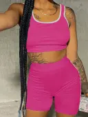 LW BASICS Vests Striped Two-piece Shorts Set