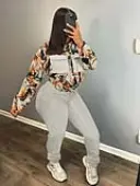 LW Mixed Print Pocket Design Drawstring Pants Set