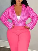 LW BASICS Plus Size Color Contrast Coat&Jacket 1X