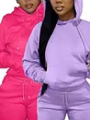 LW BASICS 2 Pack Solid Color Kangaroo Pocket Hoodie Sweatshirt