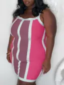 LW Plus Size None Striped Dress 1X
