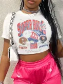 LW Pattern Mixed Print Letter T-shirt