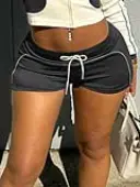 LW BASICS Plus Size Solid Color Shorts 1X