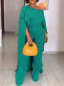 LW Plus Size Asymmetrical Solid Color Jumpsuit 1X
