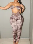 LW SXY Cut Out Leopard Print Leopard Jumpsuit