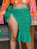 LW Asymmetrical Solid Color Skirts