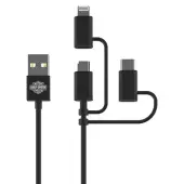 1.8 Meter (72) Fonegear HarleyDavidson Venture Series 3in1 USB Charge & Sync Cable for Apple Lightning, USB MicroB, by Fonegear