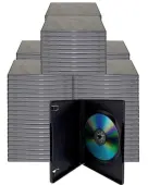 100 Black Single Disc Cases for CD/DVD Media Package your DVD and CD projects like the studios do by Other World Computing
