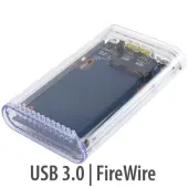 OWC Mercury OnTheGo FireWire 800/400 + USB 3.2 (5Gb/s) BusPowered Portable External Storage Enclosure for 2.5inch SATA Refurbished, by Other World Com