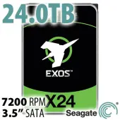 24.0TB Seagate Exos X24 3.5inch SATA 6.0Gb/s 7200RPM Hard Disk Drive Used, by Seagate