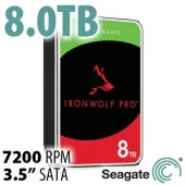 8.0TB Seagate IronWolf Pro NAS Enterprise Class 3.5inch SATA 6.0Gb/s 7200RPM Hard Drive Used, by Seagate