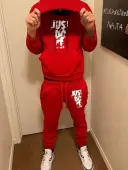LW Men Just Do It Letter Print Tracksuit Set