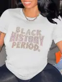 LW Plus Size Black History Period Letter T-shirt 2X