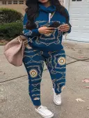LW Plus Size Chain Print Drawstring Pants Set 4X