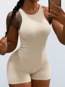 LW Rib Knit Cami Romper