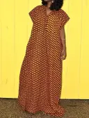 LW Plus Size V Neck Dot Print Maxi Dress 1X